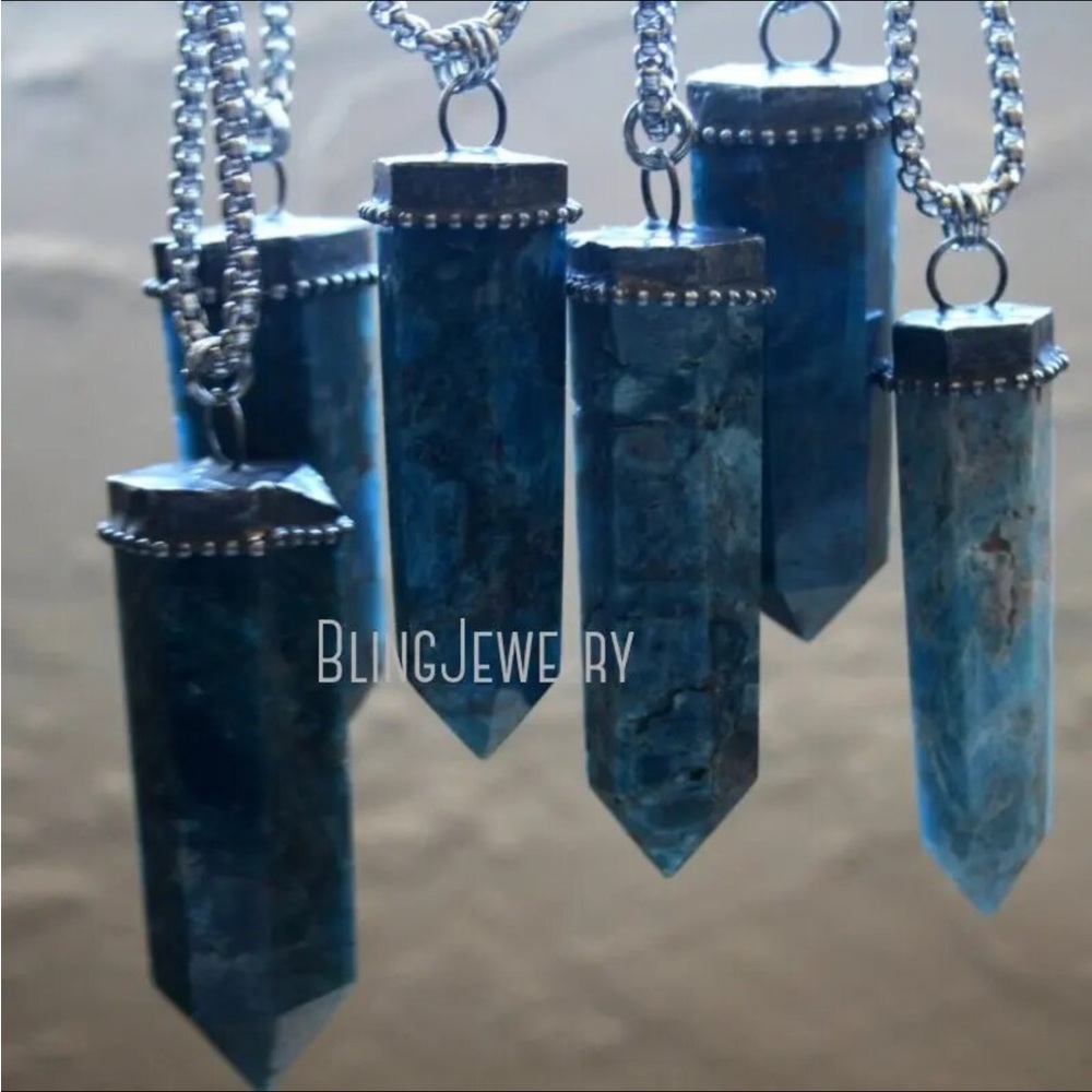 Blue Apatite gemstone necklace
